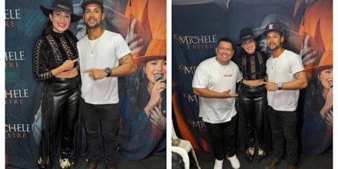 Na Foto com a Cantora Michele Freire a Capixaba os Amigos da Cantora o Influenciador Thiago Capixaba, aparece para poder prestigiar, junto a emissora Guarapari Acontece do Júnior Reis.